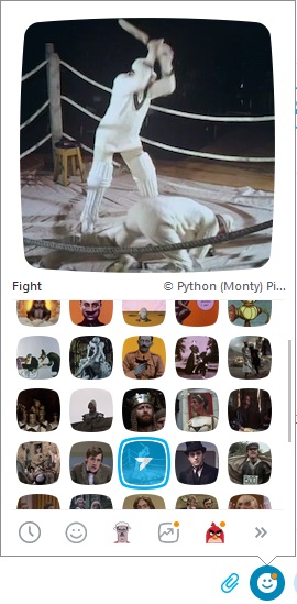Os emojis do Monty Python no Skype