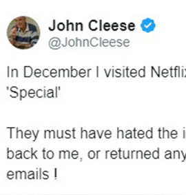 John Cleese fez a oferta de um programa colaborativo