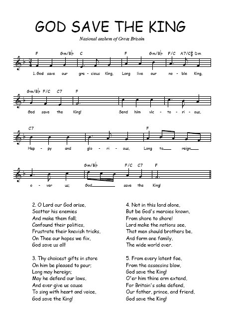 england - national anthem god save the king